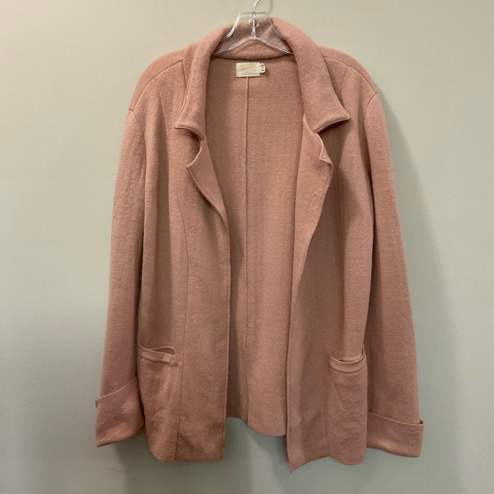 Nation LTD Vanessa Wool Blend Open Pale Pink Career Jacket Blazer Size XS
